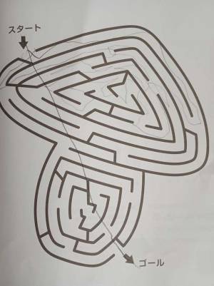 娘が迷路で辿ったルートに「元気出た」　１枚に「お、惜しい所まで行ったのに…」