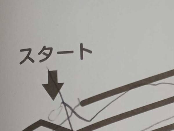 娘が迷路で辿ったルートに「元気出た」　１枚に「お、惜しい所まで行ったのに…」