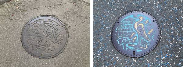 足湯に何かいる！　よく見ると…「先に入ってた」