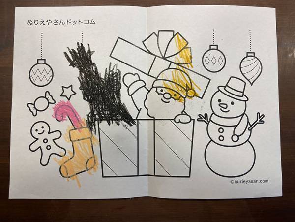 次女がぬり絵をやったら？　トナカイの姿に、父親「何か恨みでもあるのかな…」