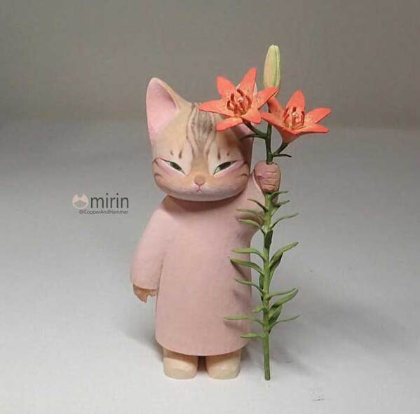 「猫を作ります」　完成した木彫り作品に「いや、天才すぎる」「普通に涙が出た」