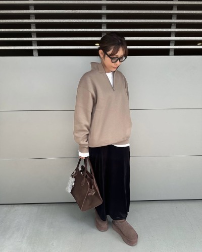 １セット持っておきたい！　GUのスウェットプルオーバーに「裏起毛がうれしい」