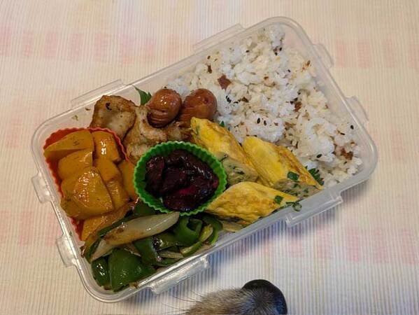 ウインナーに卵焼き…　弁当に『写り込んだ』のは？「拡大して笑った」