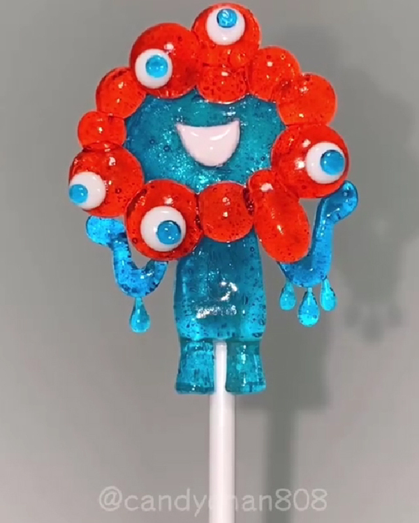 「ミャクミャクの飴を作りました」　でき上がりに「再現度がお見事」「天才すぎる」