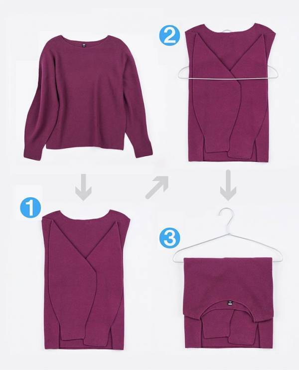 ニットをハンガーに掛けても伸びない方法は？　ユニクロが教える！おすすめの畳み方