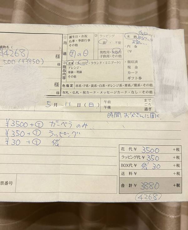 １１歳娘「母の日にお花をあげたい」　店員とのやり取りに「１００点」「将来有望だ」