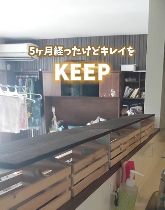ごちゃ付き予防で収納力アップ！　キッチンカウンターの１００均DIYに「すごい」「天才的」
