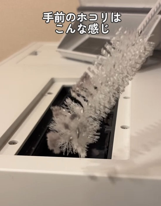 洗濯機からホコリがごっそり！　専用ブラシを使ったお掃除方法に「すごい」「試したい」