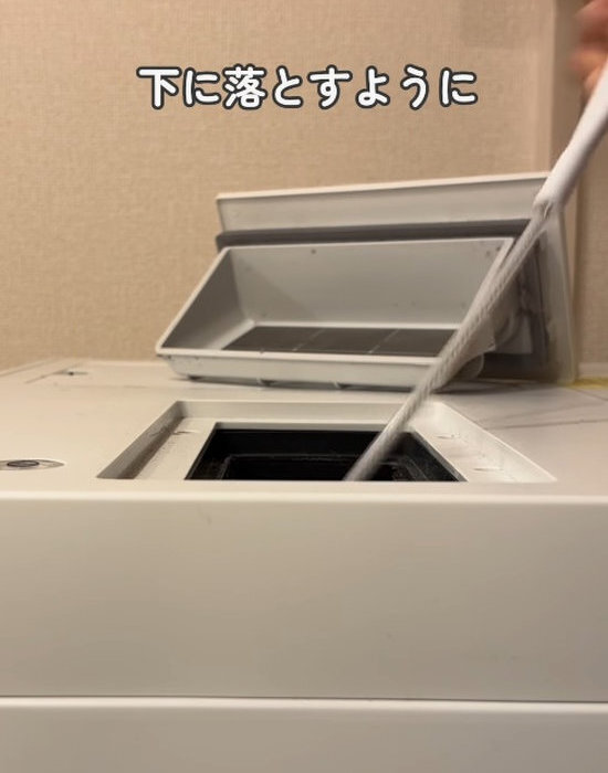 洗濯機からホコリがごっそり！　専用ブラシを使ったお掃除方法に「すごい」「試したい」