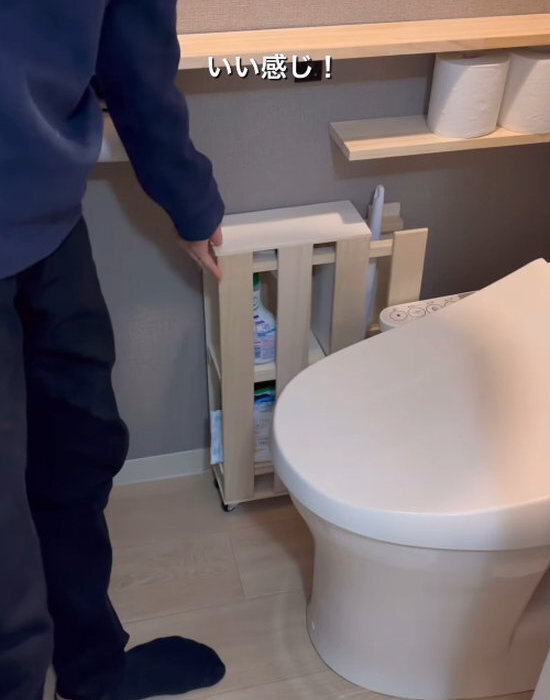 トイレの収納が超便利に！　１００均アイテムを活用したDIYに「これはいい」「すごい！」