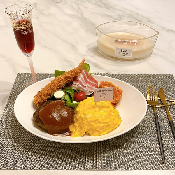 夫が作った『大人のお子様プレート』に反響！　誕生日の１枚に「お店かと思った」