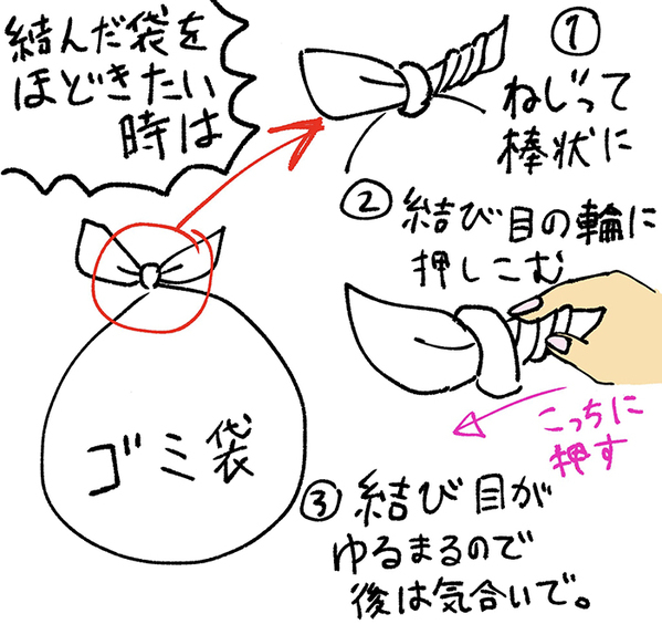 縛ったゴミ袋を開けたい時は？　簡単にほどく方法に「もっと早く知りたかった」「助かる～！」