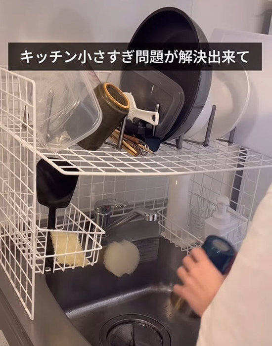 キッチンが狭い人は今すぐ真似してみて！　水切りラックを１００均アイテムだけで作る方法