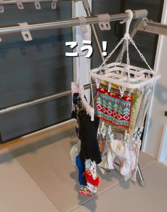 洗濯物が多すぎて干せないなら…？　洗濯バサミと結束バンドを使った裏技に「天才！」「めっちゃ便利」