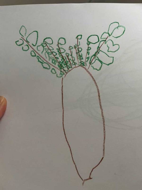 母親「あぶねー！」　娘が描いたのは『大根』ではなく…？「これあるわ～」