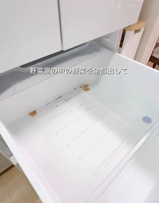 野菜室の土汚れやゴミがスッキリ！　整理整頓の時短テクニック