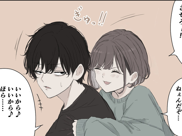 兄を後ろからハグする妹　表情が一変して？「ヒェッ…」「急なホラーですやん」