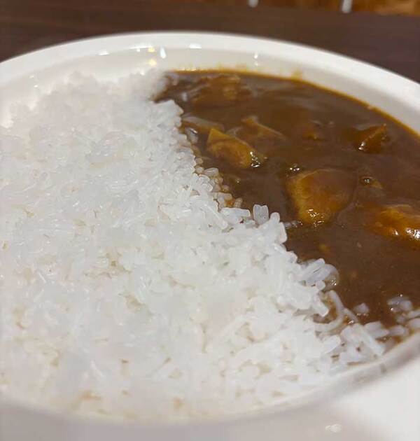 『白ごはん』をよく見ると…？　カレーの写真に「やっと分かった」「何だこれ」