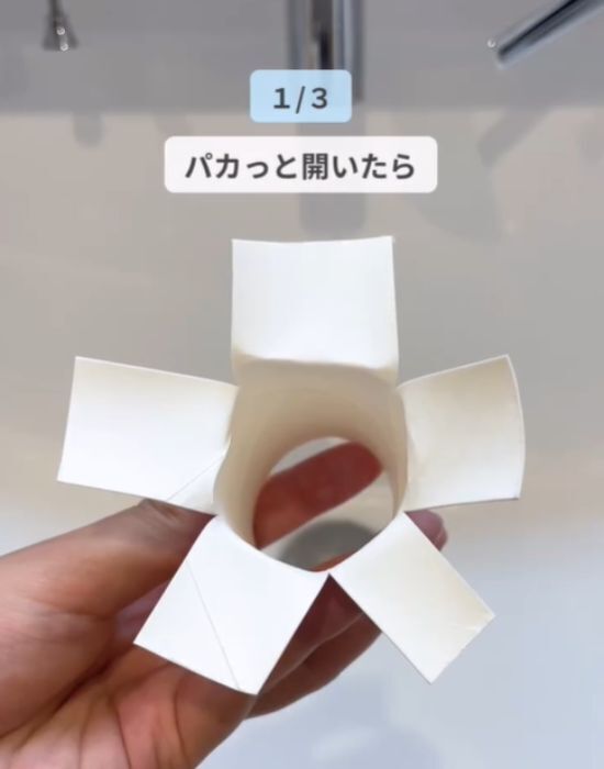 トイレットペーパーの芯を差し込むと…　排水口の奥で起きたことに「これは助かる」「発想が天才」