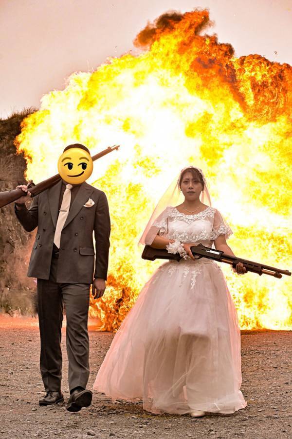 まるでアクション映画！　『最強』な夫婦のウエディングフォトに７万人が『いいね』