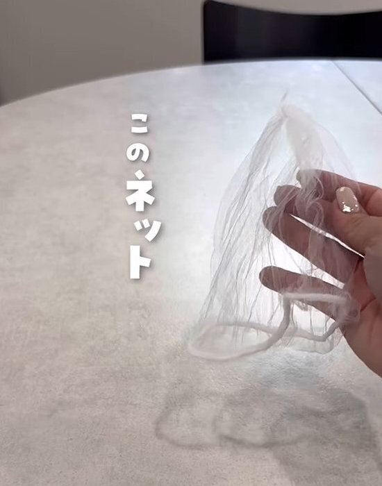 ヘアブラシに排水ネットをかぶせたら？　その後の使い道に「感動した」「毎日使う」