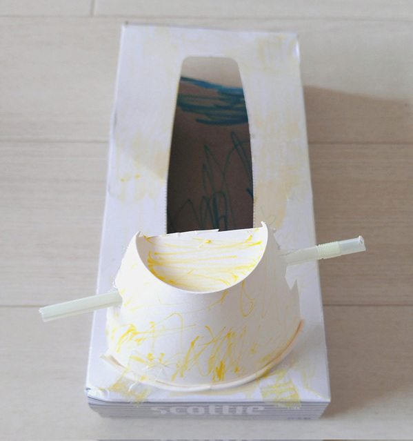 娘が空きの箱ティッシュを使って？　完成したものに「この発想はなかった」「天才！」