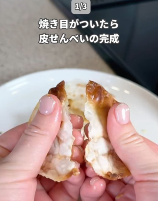 「試してみたらハマった」　餃子の皮を焼いてみたら想像を超えた！