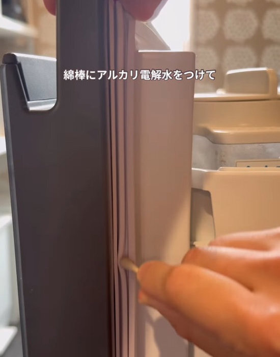 綿棒にアルカリ電解水を染み込ませて…　掃除する場所に「盲点」「確かに汚れてる」