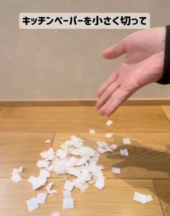 キッチンペーパーをボックスに入れるだけ　掃除後に待っていたのは…？