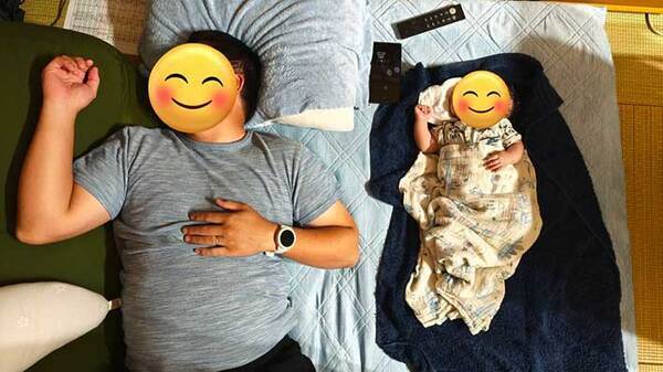 睡眠中の夫と子　見ていた妻が「震えた」ワケは？