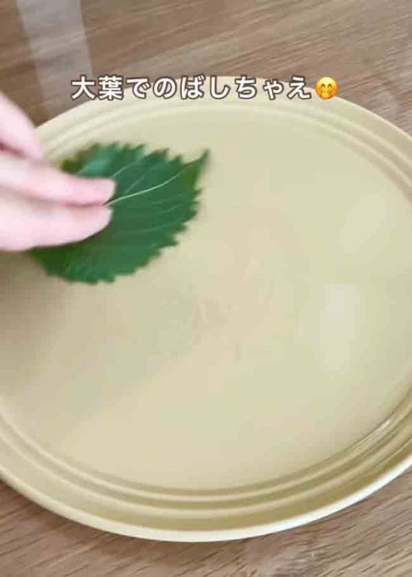 大葉を並べて、レンジでチン！　できた一品に「作らなければ」「早速やる！」