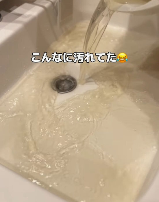 真っ黒になったトートバッグを１時間浸けたら 「まさか白くなるなんて」「驚いた」