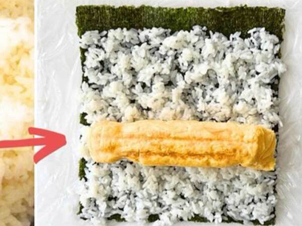 『卵焼き』を海苔で巻く！　できたものに「子供が好きそう」「お弁当に入れます」
