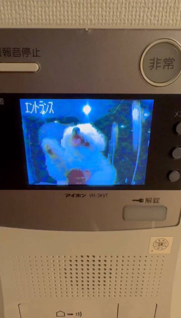 インターホンが鳴ったので…　カメラに映っていた『訪問者』に「かわいい」「うちでもやってほしい」
