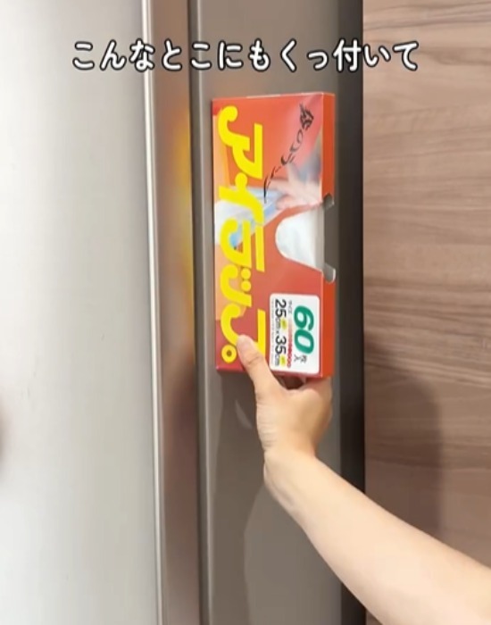 「冷蔵庫に貼り付けてるだけ」　アイラップ収納術に「天才か」「マネしたい」