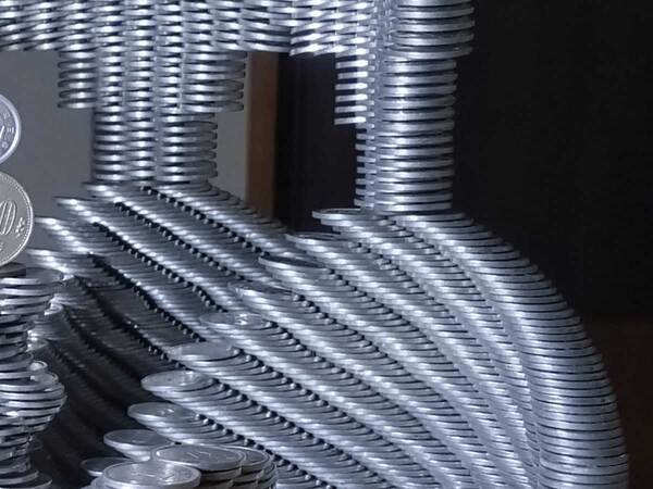 約３５００枚のコインを使って…　つくったものに「神技」「どうなってるの」