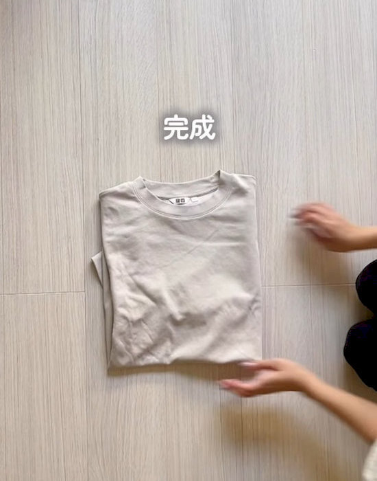 ３点つまむだけでTシャツが？　５秒後の変化に「一発で覚えた」「すごすぎ」