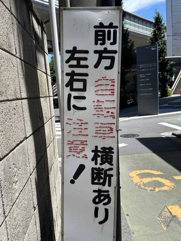 ギリギリ読める看板？　文字に「鳥肌が立った」「読みにくい」