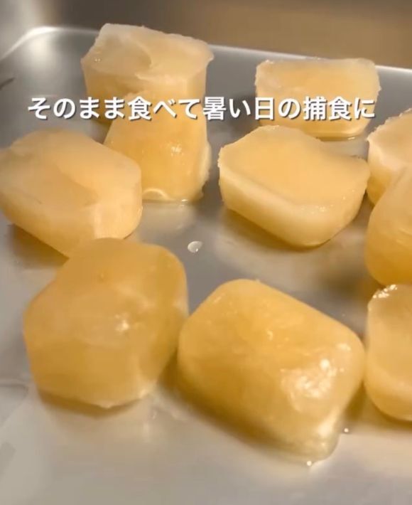 グレープフルーツジュースを凍らせると…　完成したモノに「早速作る」「すごい！」