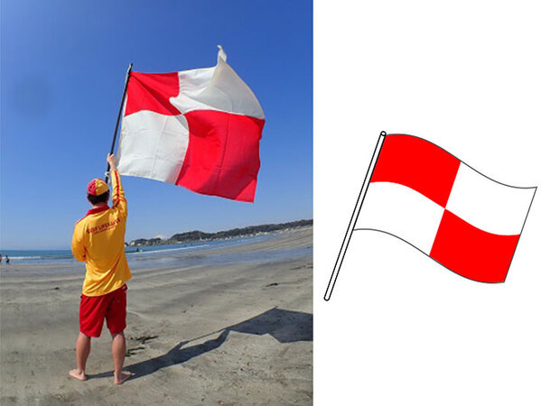 海にいるときに津波警報を知らせる大事な旗　意味を知らないと逃げ遅れるかも