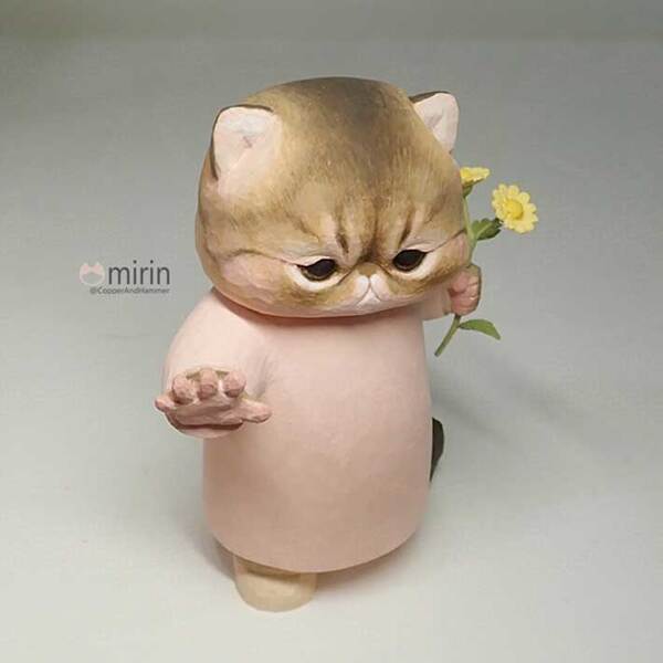 「猫を作ります」　宣言して3日後に、完成した木彫り作品が？「感動した」「天才かよ」