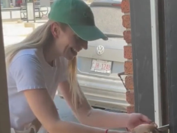 オフィスの前で、なぜか立ち止まる人たち　理由に「かわいすぎる！」