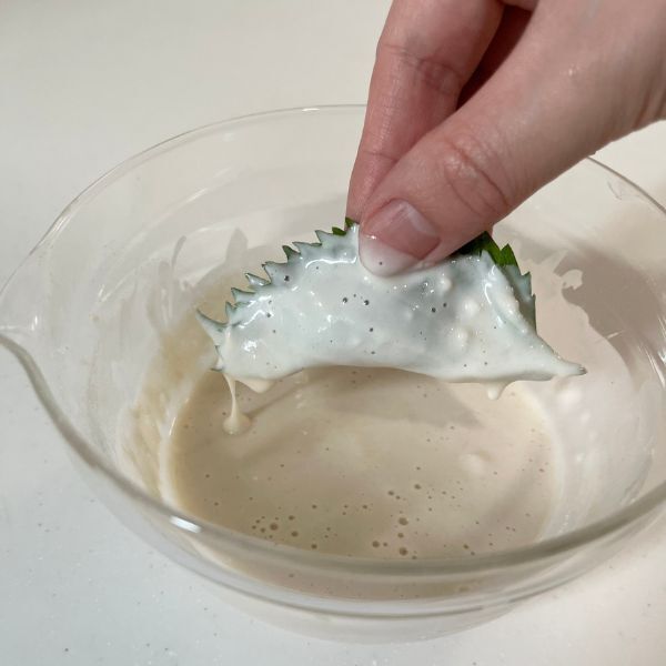 大葉のクリームチーズ揚げに「サクサク香ばしい」「とろける幸せ」