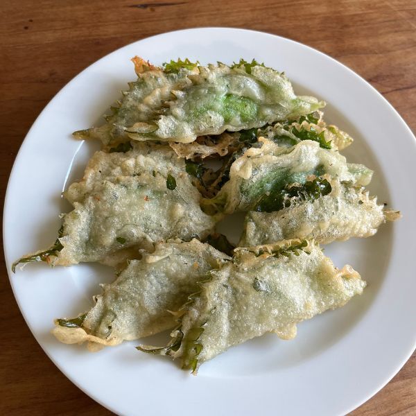 大葉のクリームチーズ揚げに「サクサク香ばしい」「とろける幸せ」