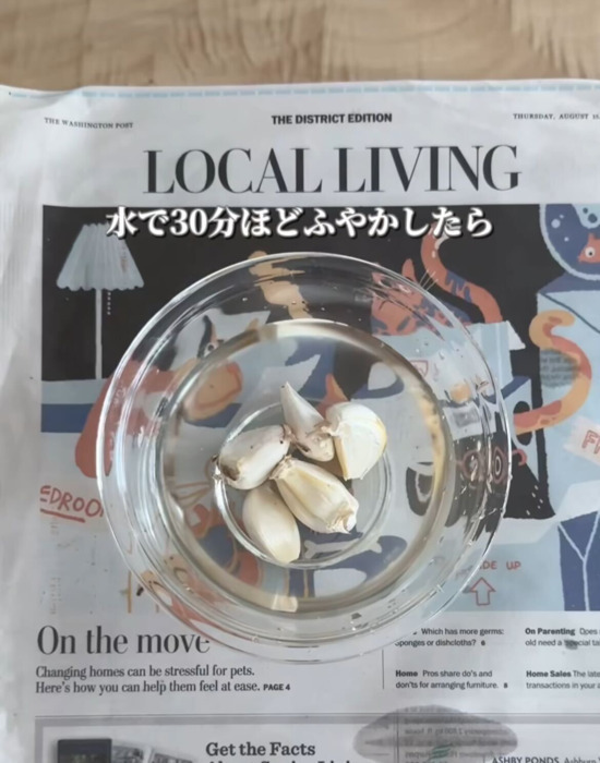 水に浸けるだけでニンニクの薄皮が？　意外な方法に「知らなかった」「便利すぎ」