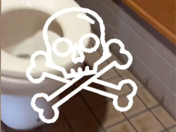 大自然あふれる奄美大島　トイレの張り紙に「これは怖い」