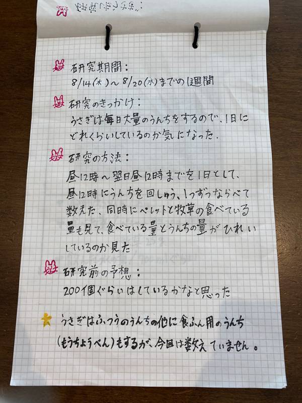 獣医を目指す小4娘が、取り組んだ自由研究　動物愛を感じるテーマに「花丸をあげたい！」