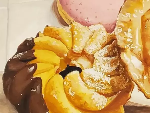 「5色の絵具で描きました」　調理師が描いた“ドーナツ”に「食べたくなってしまう」