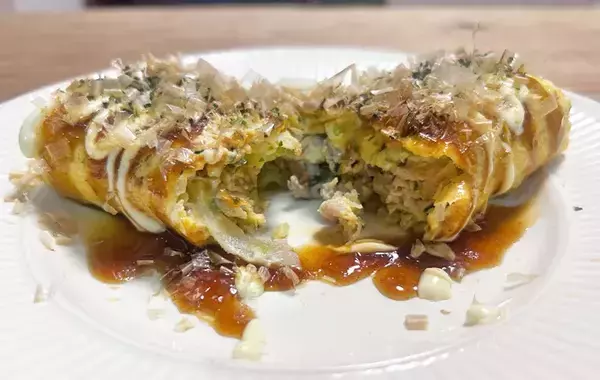 パッと見、普通の玉子焼き　カットした断面に「ぎっしり！」「子供が完食」