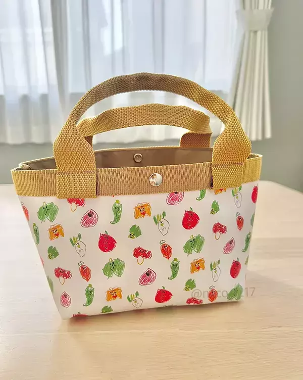 ５歳児が描いた『野菜の絵』　あまりにかわいいのでバッグにすると？